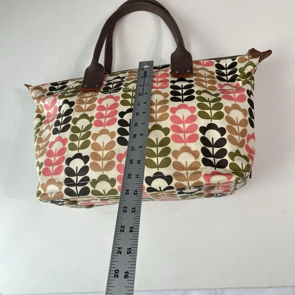 ORLA KIELY ETC floral stem print laminate canvas large tote handbag